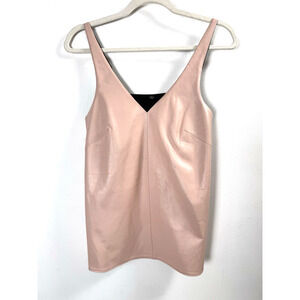 Tibi Baby Pink Lamb Leather Top Luxury Designer Old Money Pastel Baddie Rich XS